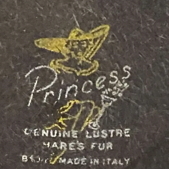 Italian Genuine Lustre Hat Princess Rabbit Fur Angora Grandma Formal 50s Vintage - Picture 3 of 10